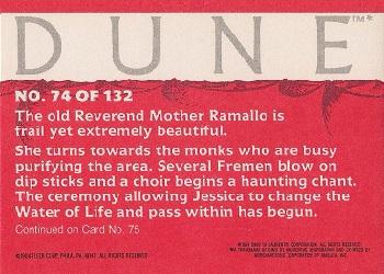 1984 Fleer Dune #74 The Old reverend Mother Is Carried In Back