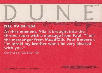 1984 Fleer Dune #99 Alia ... A Messenger From Muad'Dib Back