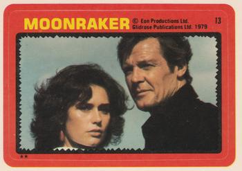 1979 Topps Moonraker - Stickers #13 Corinne Dufour / James Bond Front