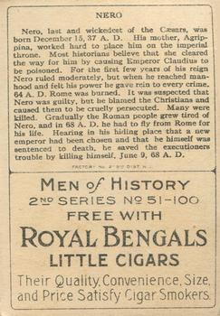 1911 American Tobacco Company Heroes of History / Men of History (T68) #NNO Emperor Nero Back
