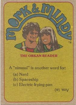 1978 Topps Mork & Mindy #7 Mindy I'd like to take you to a restaurant with lots of atmosphere, nitrogen! Back