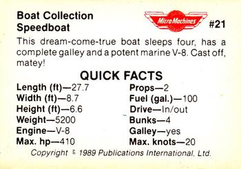 1989 Micro Machines Microcards #21 Speedboat Back