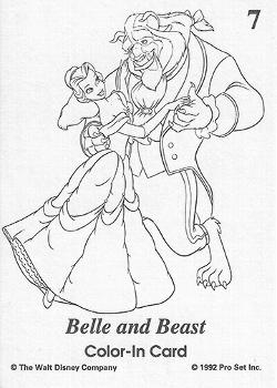 1992 Pro Set Beauty and the Beast - Color in Cards #C7 Belle / Beast Back