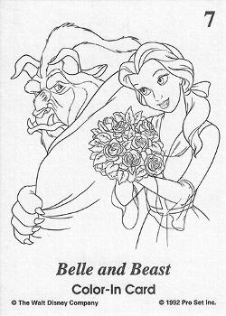 1992 Pro Set Beauty and the Beast - Color in Cards #C7 Belle / Beast Front