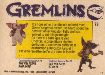 1984 O-Pee-Chee Gremlins #73 Return of the Master Back