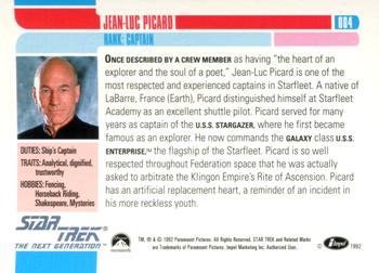 1992 Impel Star Trek: The Next Generation #004 Captain Jean-Luc Picard Back