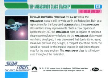1992 Impel Star Trek: The Next Generation #039 Federation Ambassador Class Back