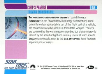 1992 Impel Star Trek: The Next Generation #056 Ship's Phasers Back