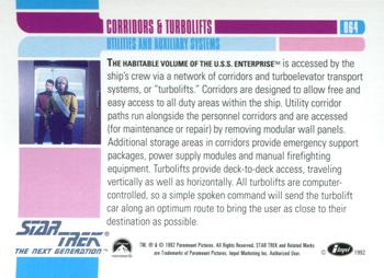 1992 Impel Star Trek: The Next Generation #064 Ship Access Corridors & Turbolifts Back