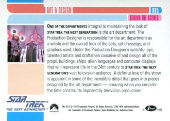 1992 Impel Star Trek: The Next Generation #085 Art & Design Back
