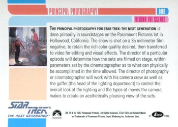 1992 Impel Star Trek: The Next Generation #090 Principal Photography Back