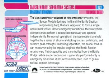 1992 Impel Star Trek: The Next Generation #093 Saucer Module Separation Systems Back