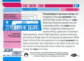 1992 Impel Star Trek: The Next Generation #097 Flight Control (CONN) Back