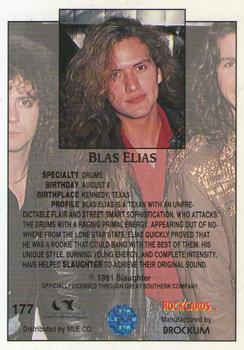 1991 Brockum Rock Cards #177 Blas Elias Back