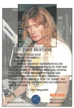 1991 Brockum Rock Cards #257 Dave Mustaine Back