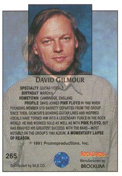 1991 Brockum Rock Cards #265 David Gilmour Back