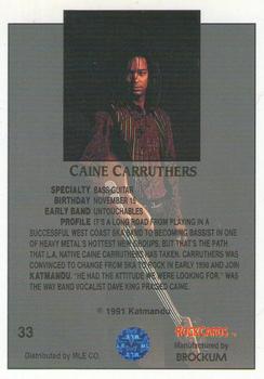 1991 Brockum Rock Cards #33 Caine Carruthers Back