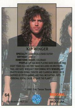 1991 Brockum Rock Cards #64 Kip Winger Back
