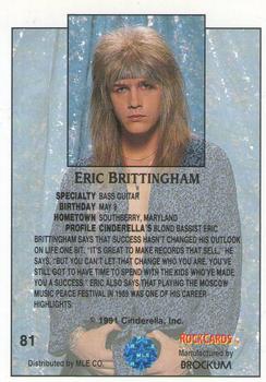 1991 Brockum Rock Cards #81 Eric Brittingham Back