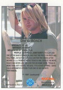 1991 Brockum Rock Cards #88 David Roach Back