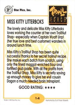 1992 Star Pics Troll Force #14 Miss Kitty Litterboks Back
