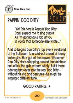 1992 Star Pics Troll Force #20 Rappin' Doo Ditty Back
