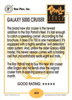 1992 Star Pics Troll Force #40 Galaxy 5000 Cruiser Back