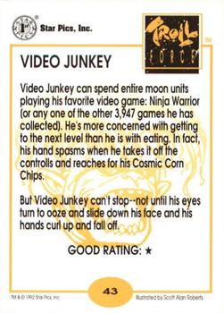 1992 Star Pics Troll Force #43 Video Junkey Back