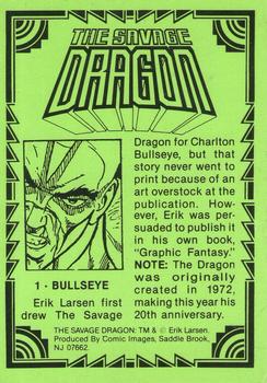 1992 Comic Images Savage Dragon #1 Bullseye Back