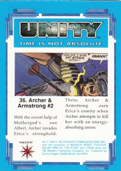 1992 Comic Images Unity: Time Is Not Absolute #36 Archer & Armstrong #2 Back
