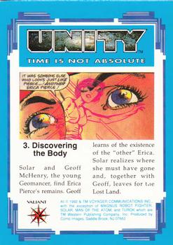 1992 Comic Images Unity: Time Is Not Absolute #3 Discovering the Body Back