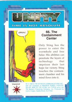 1992 Comic Images Unity: Time Is Not Absolute #66 The Containment Center Back