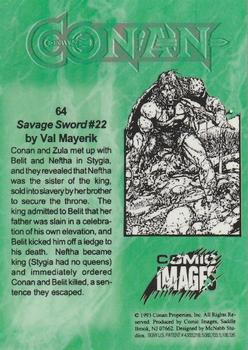 1993 Comic Images Conan Series 1 #64B Savage Sword #22 Back