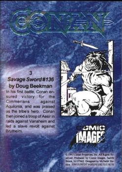 1993 Comic Images Conan Series 1 #3 Savage Sword #136 Back