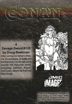 1993 Comic Images Conan Series 1 #4 Savage Sword #126 Back