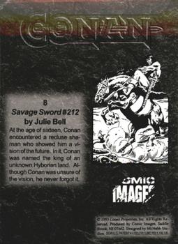 1993 Comic Images Conan Series 1 #8 Savage Sword #212 Back