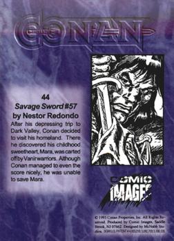 1993 Comic Images Conan Series 1 #44A Savage Sword #57 Back