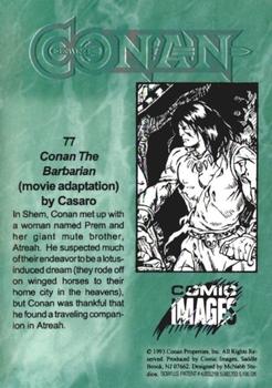 1993 Comic Images Conan Series 1 #77 Conan The Barbarian Back