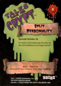 1993 Cardz Tales from the Crypt #8 The ghoulish gourmet Back