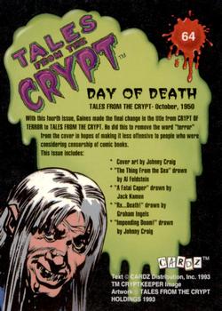 1993 Cardz Tales from the Crypt #64 Day of Death Back