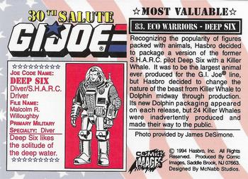 1994 Comic Images G.I. Joe 30 Year Salute #83 Eco Warriors - Deep Six Back