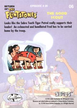 1994 Cardz Return of the Flintstones #6 Looks like the Sabre Tooth Tiger Patrol Back
