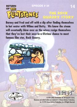 1994 Cardz Return of the Flintstones #14 Barney and Fred cool off with a dip afte Back