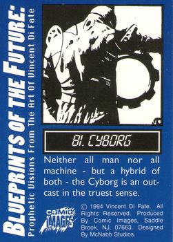 1994 Comic Images Vincent Di Fate Blueprints of the Future #81 Cyborg Back