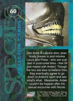 1995 Comic Images Species #60 Dan bolts to laura's door, practically breaks in and... Back