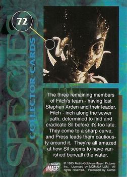 1995 Comic Images Species #72 The three remaining members of Fitch's team - having... Back