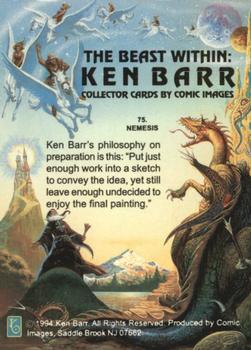 1994 Comic Images Ken Barr the Beast Within #75 Nemesis Back