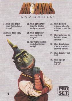 1992 Pro Set Dinosaurs - Trivia Questions #4 Trivia Questions 31-40 Front