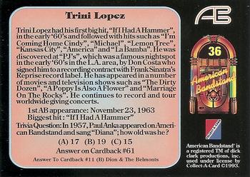 1993 Collect-A-Card American Bandstand #36 Trini Lopez Back