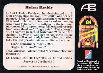1993 Collect-A-Card American Bandstand #84 Helen Reddy Back